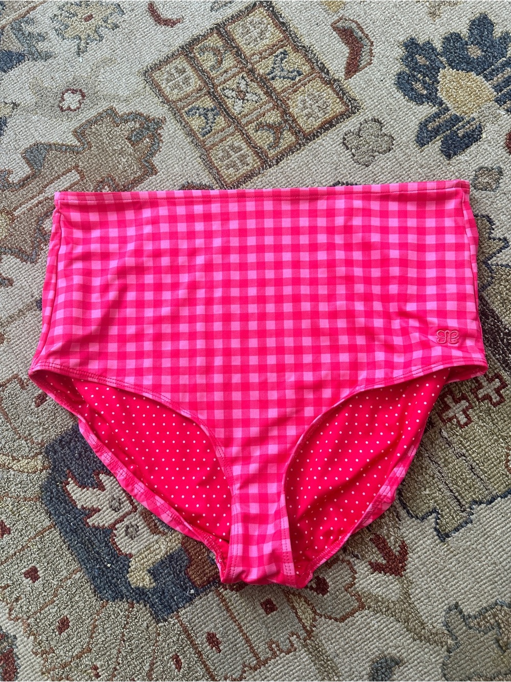 Albion Fit Pink Gingham Swim Bottoms Sz XL